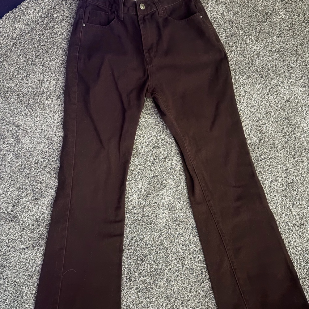 Princess Polly Women’s Dark Brown Stretch Jeans. Size 2. 28 inch inseam.